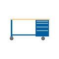 Lista International 72x30x37.25 Cabinet & Leg mobile workbench w/4 drawers, plastic laminate top WB2200-PLS7230-BB